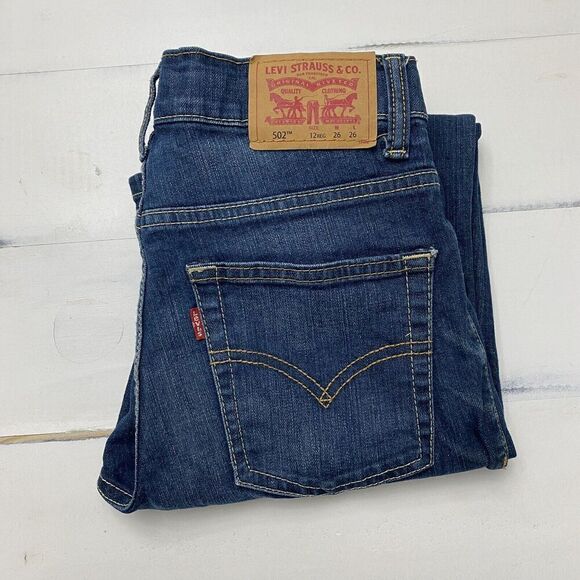Levi’s Boys 502 Regular Taper Jeans Sz 12 REG 26 X 26 Adjustable Waist - Picture 16 of 16